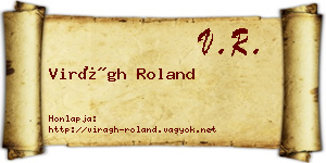 Virágh Roland névjegykártya